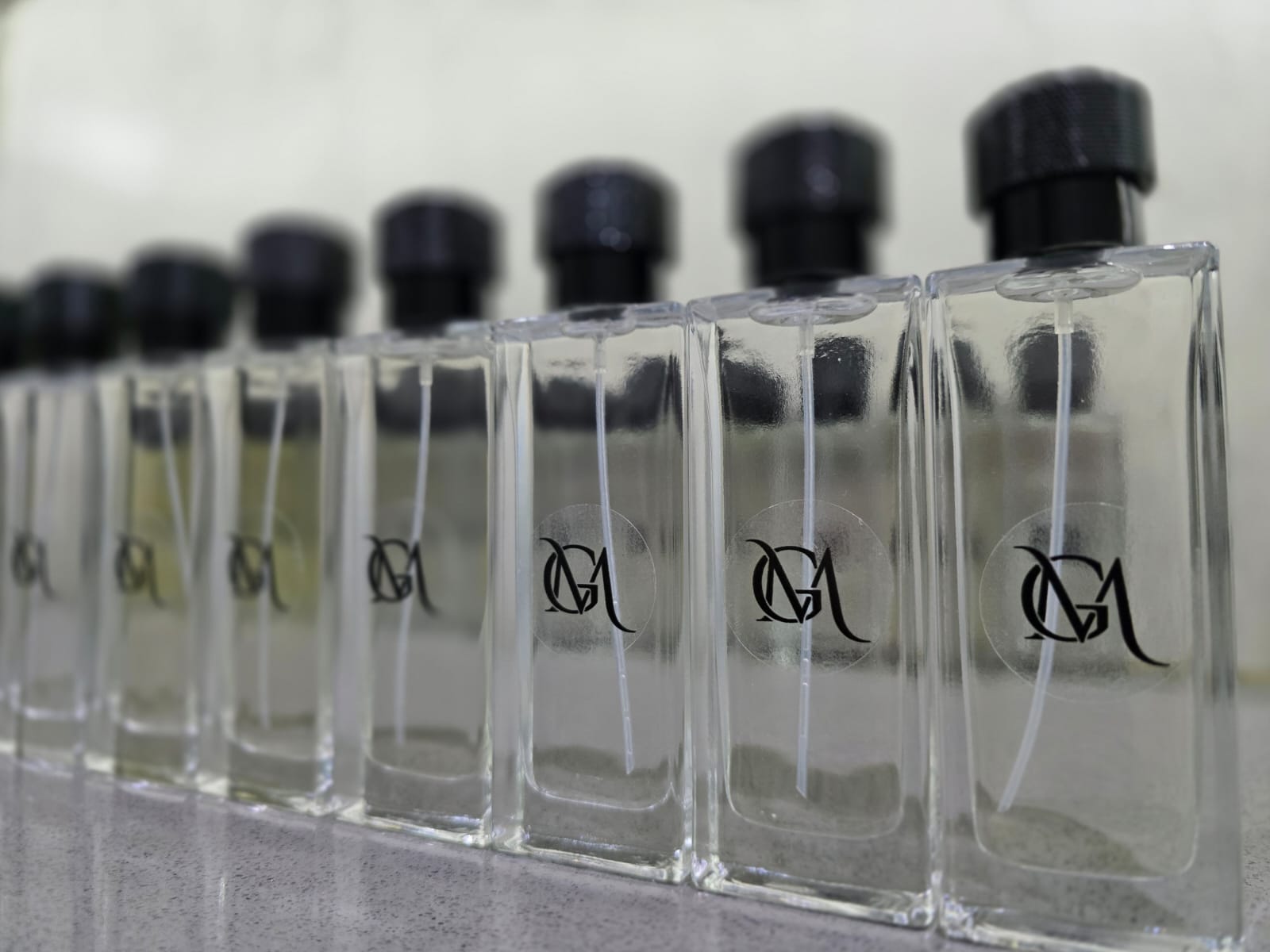 Perfume bottles arranged elegantly